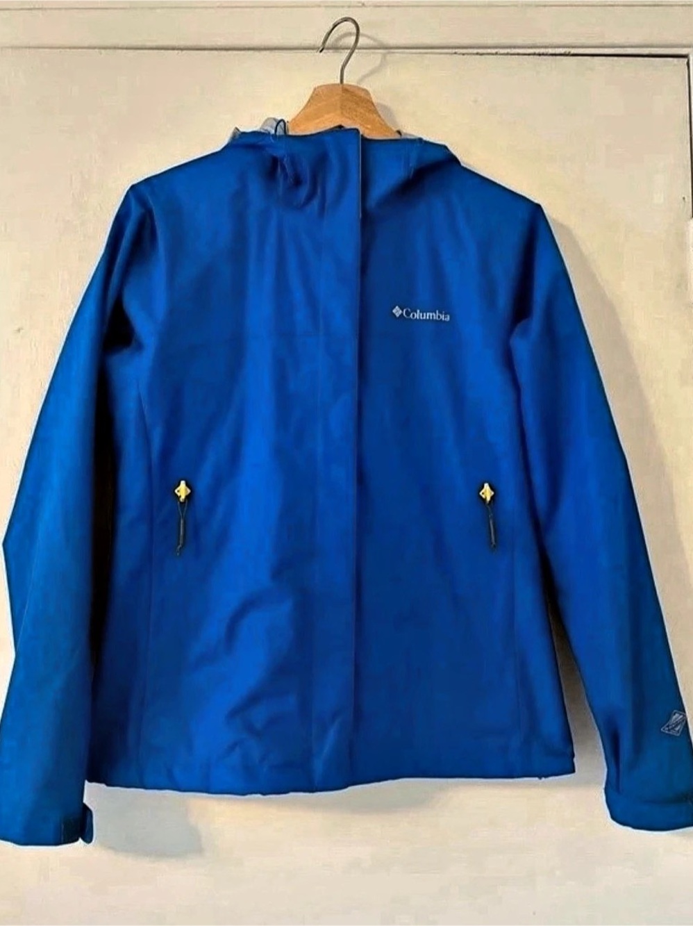 Columbia Women's Blue & Gray Hooded RainJacket Size XS